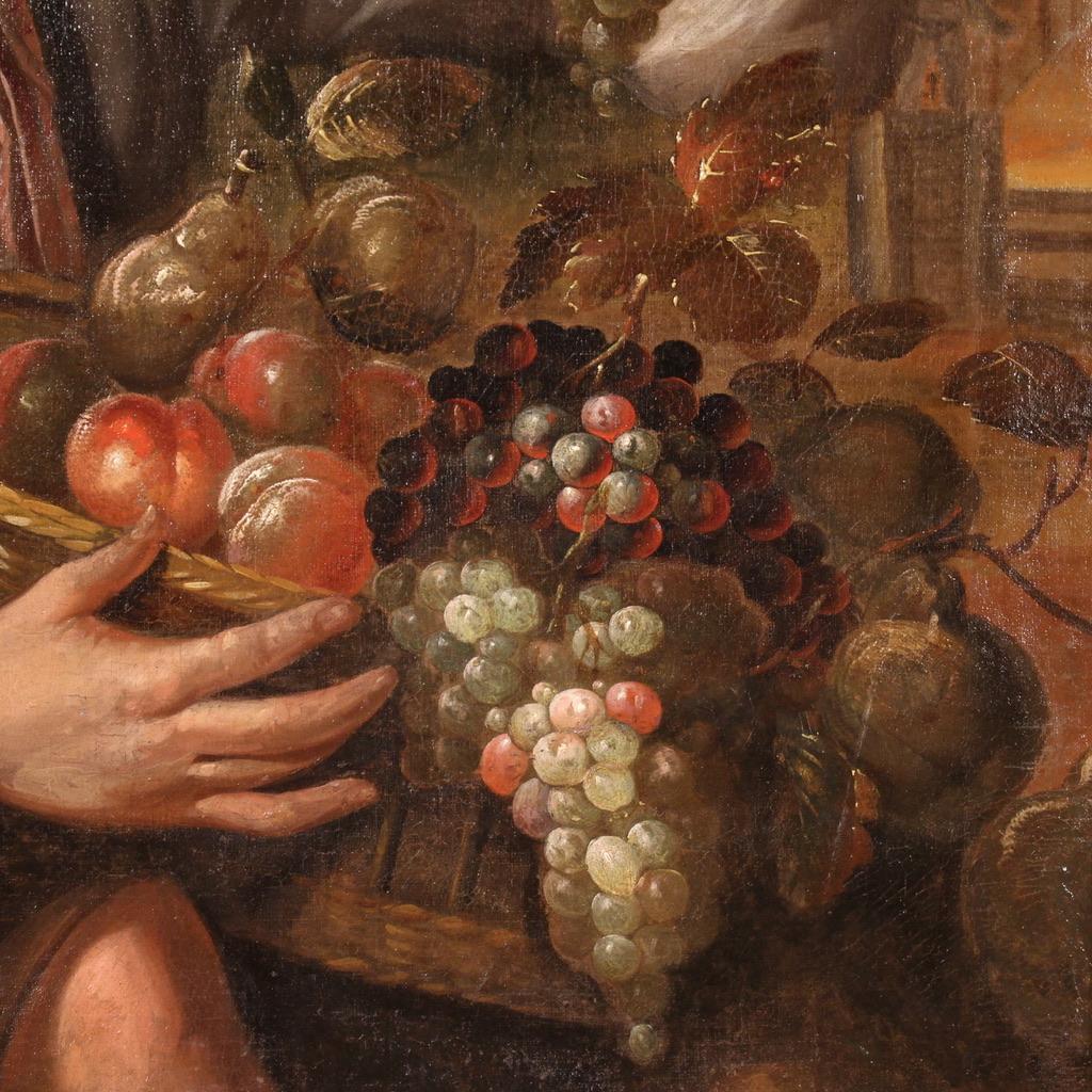 18th Century Oil On Canvas Antique Italian Still Life Painting, 1770 For Sale 2