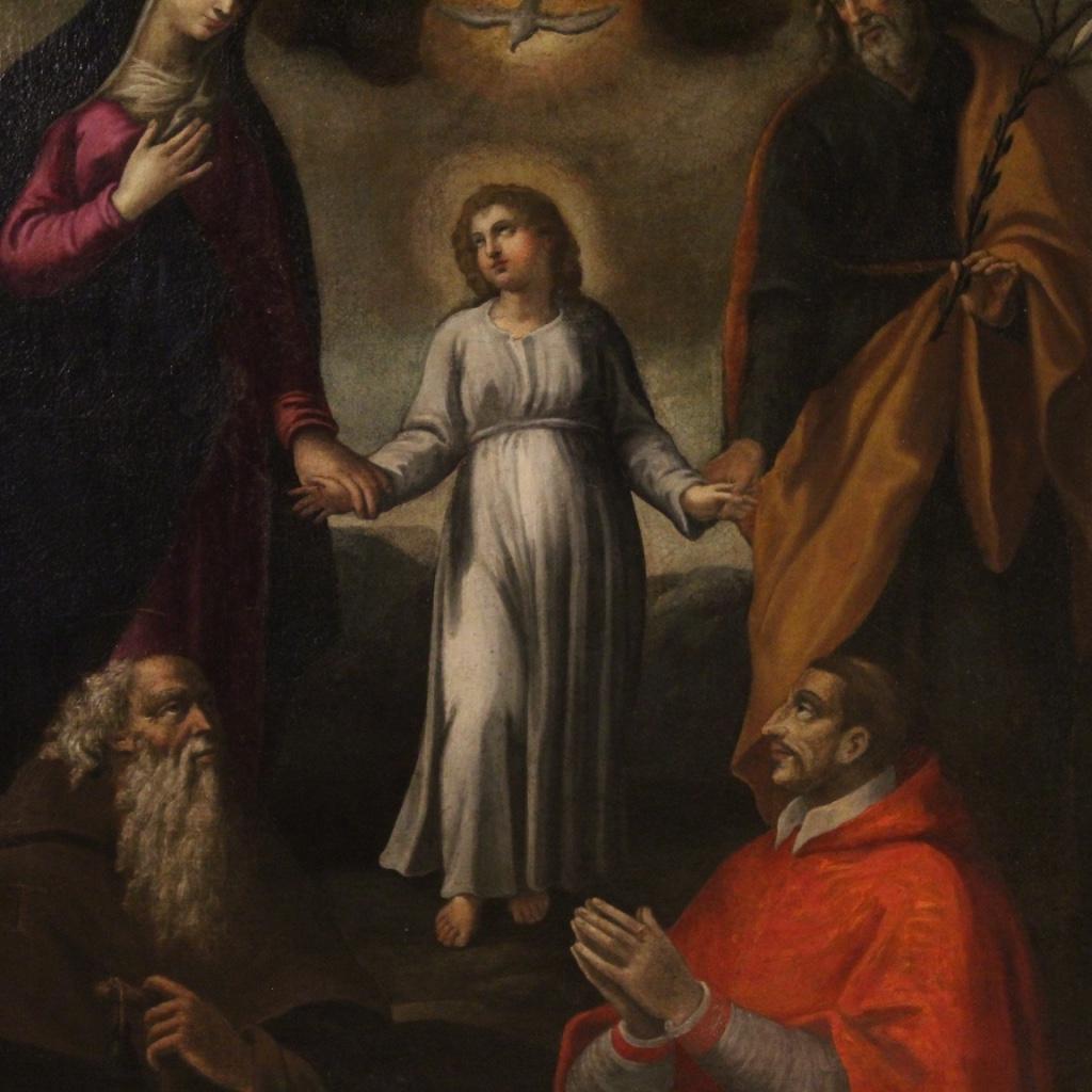 18th Century Oil on Canvas Antique Religious Italian Painting, 1770 In Good Condition In Vicoforte, Piedmont