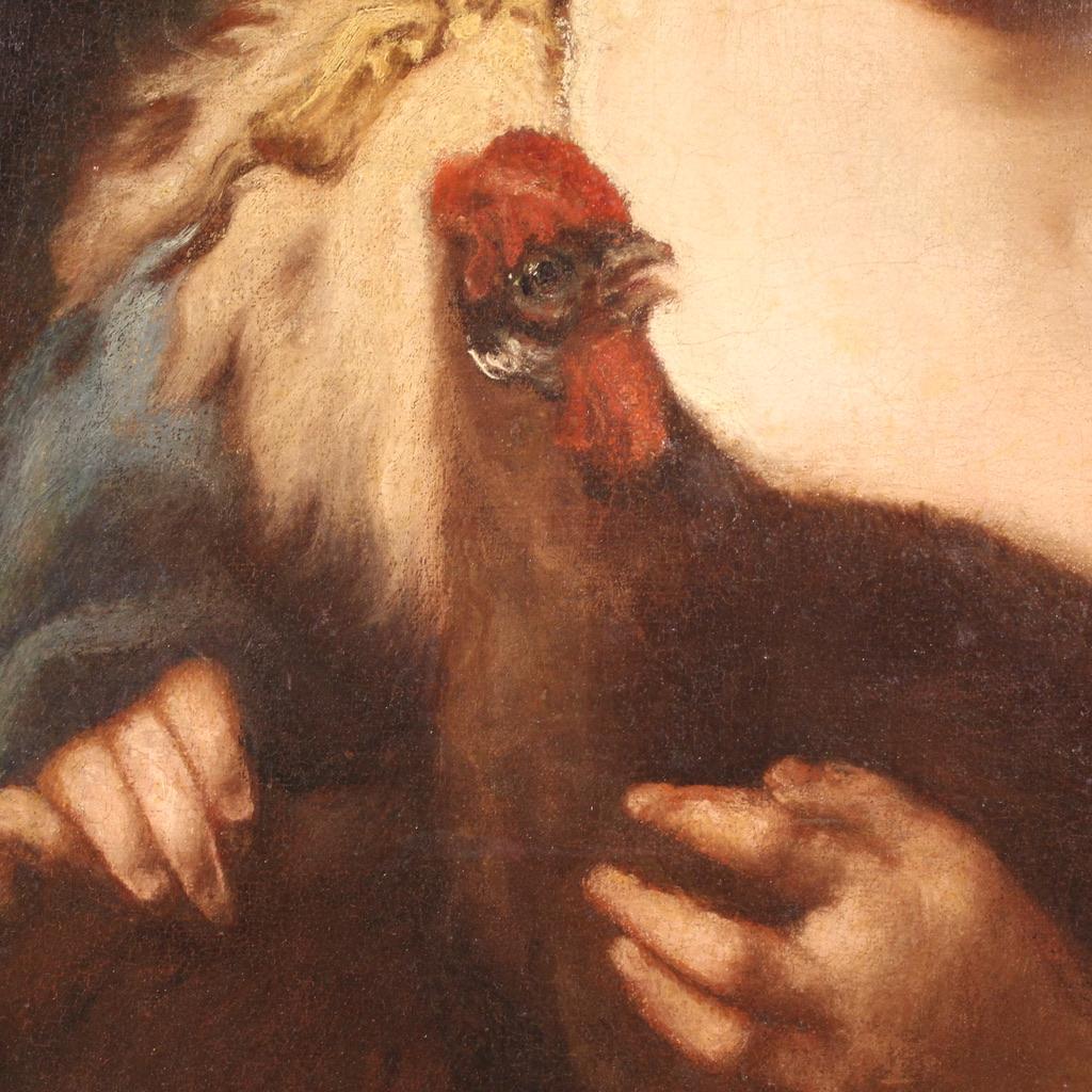 18. Jahrhundert Öl auf Leinwand Antikes junges Mädchen Porträtgemälde, 1760 im Angebot 8