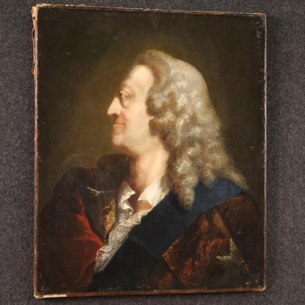 18th Century Oil on Canvas English Antique Painting King George II Portrait 4