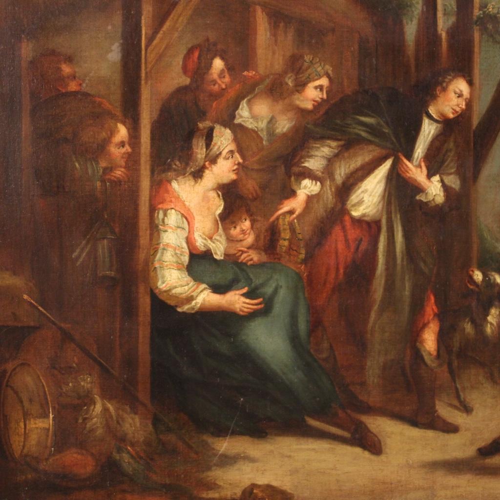 Ölgemälde auf Leinwand, Genre-Szene, englisches Gemälde, 18. Jahrhundert, 1750 (Britisch) im Angebot