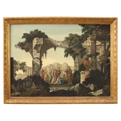 huile sur toile du XVIIIe siècle Peinture religieuse anglaise Baptême de Lydia, 1762