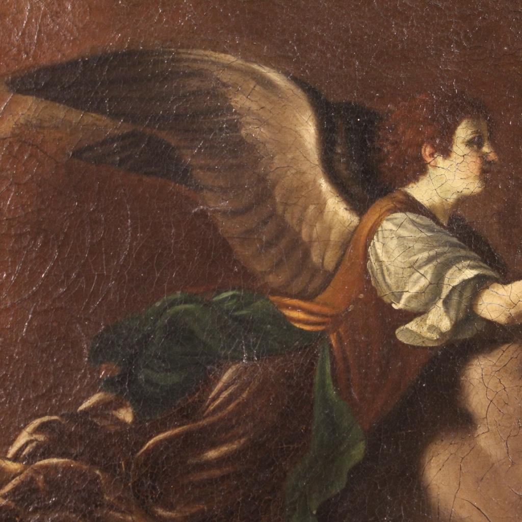 18. Jahrhundert Öl auf Leinwand gerahmt religiöse italienische Malerei Verkündigung, 1730 im Angebot 8