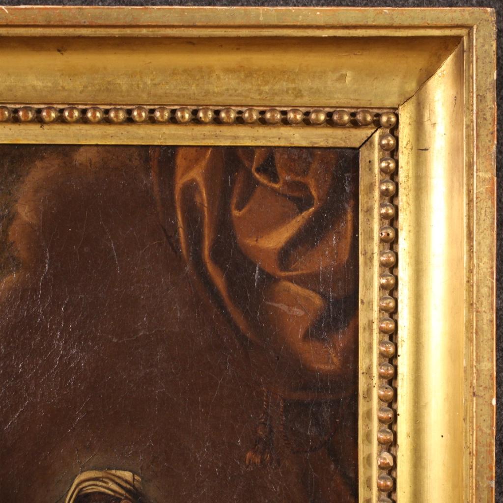 18. Jahrhundert Öl auf Leinwand gerahmt religiöse italienische Malerei Verkündigung, 1730 im Angebot 9