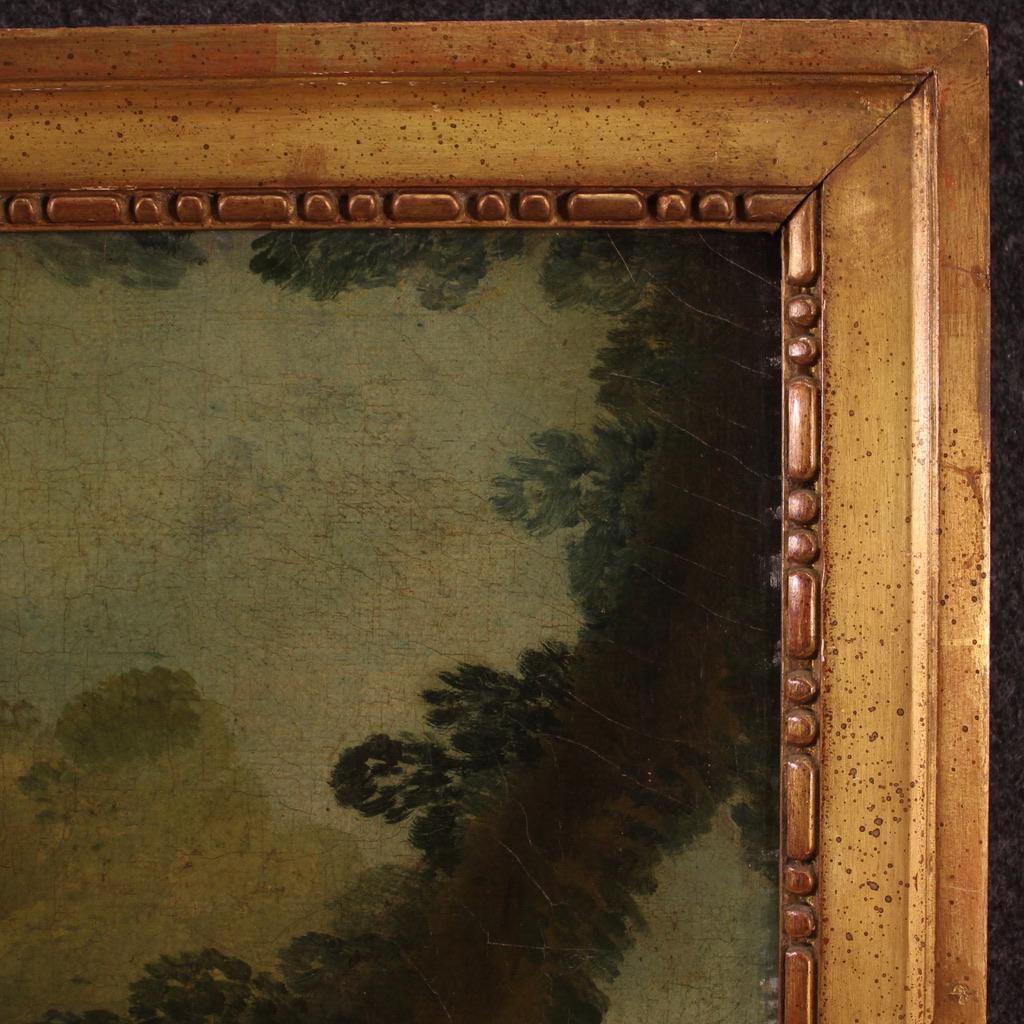Französisches antikes Gallant-Gemälde, Öl auf Leinwand, Genre, 18. Jahrhundert, 1770 im Angebot 7