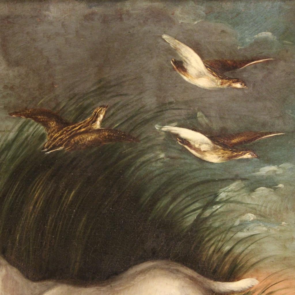 Pintura al óleo sobre lienzo del siglo XVIII Paisaje antiguo francés con perro, 1780 Lienzo