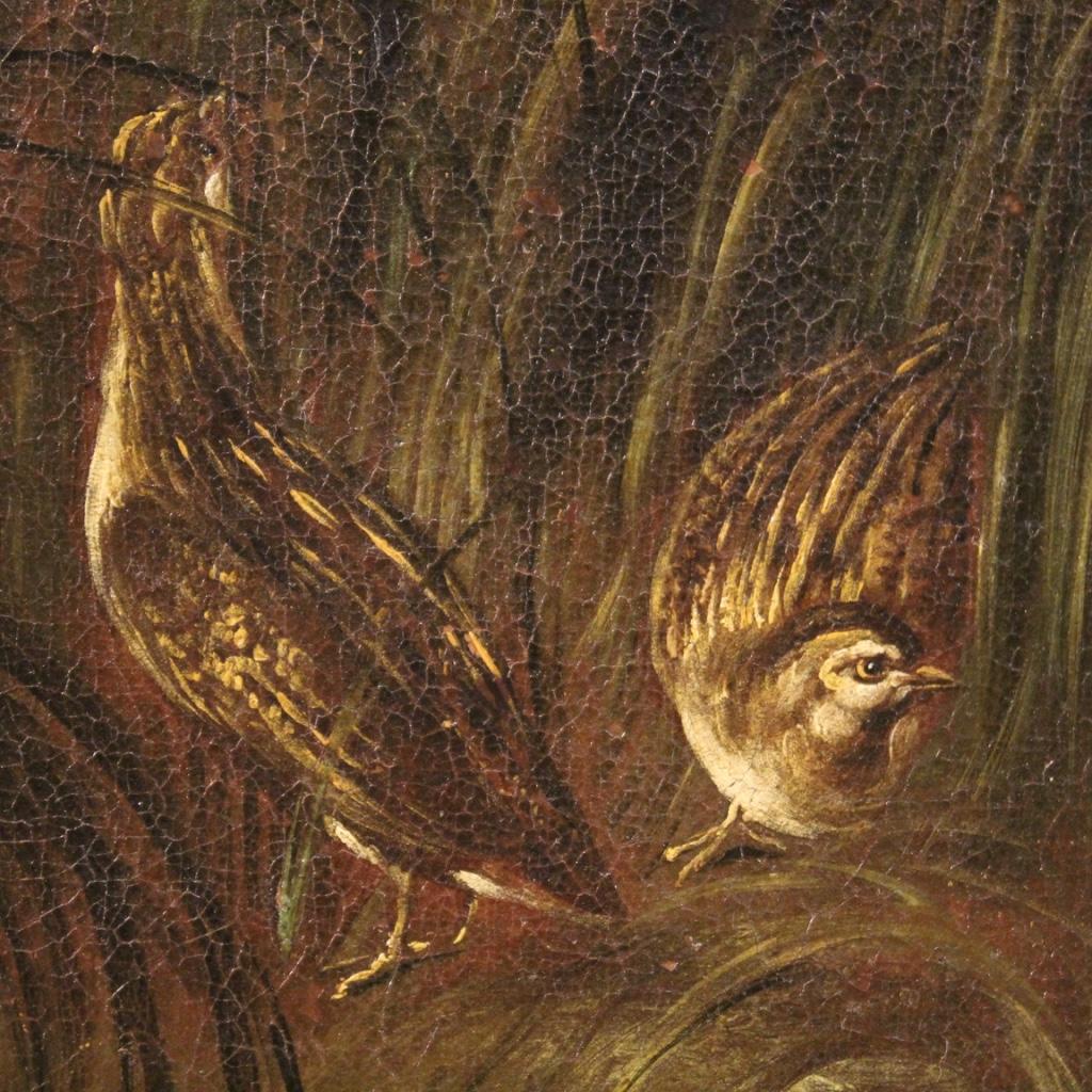 Pintura al óleo sobre lienzo del siglo XVIII Paisaje antiguo francés con perro, 1780 4