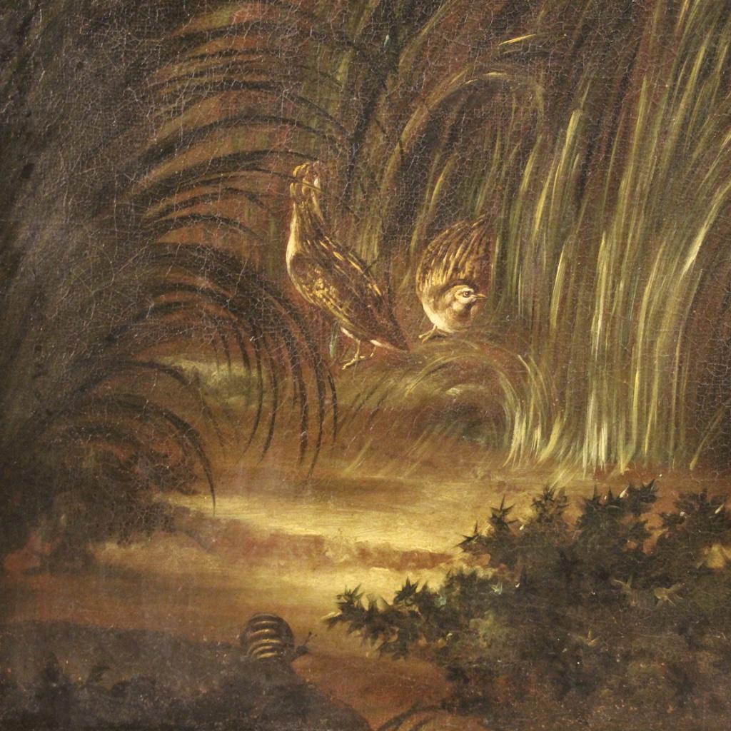 Mid-18th Century 18th Century Oil on Canvas French Antique Painting Landscape with Dog, 1750 in vendita