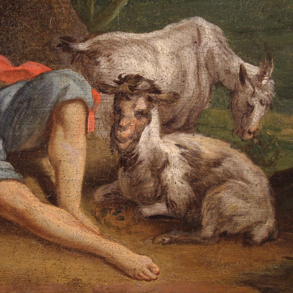 18th Century Oil on Canvas French Antique Rococo Gallant Scene Painting, 1750 im Angebot 4