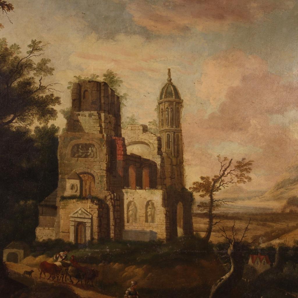 18th Century Oil on Canvas French Landscape Painting, 1770 2