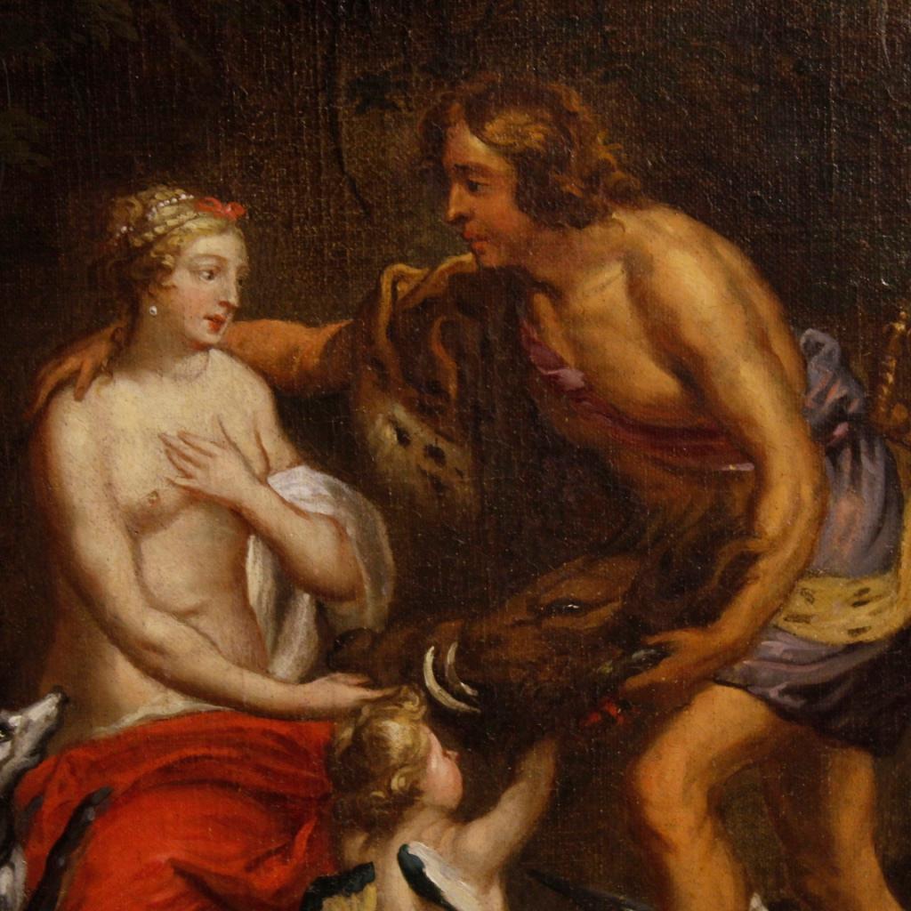 18th Century Oil on Canvas French Mythological Painting Meleager and Atalanta 6