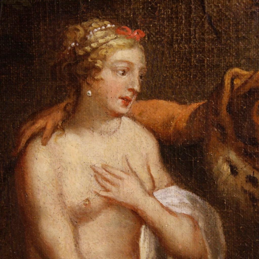 18th Century Oil on Canvas French Mythological Painting Meleager and Atalanta 1