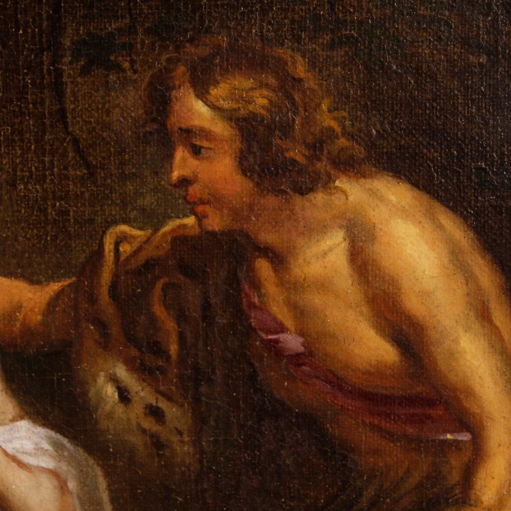 18th Century Oil on Canvas French Mythological Painting Meleager and Atalanta 3