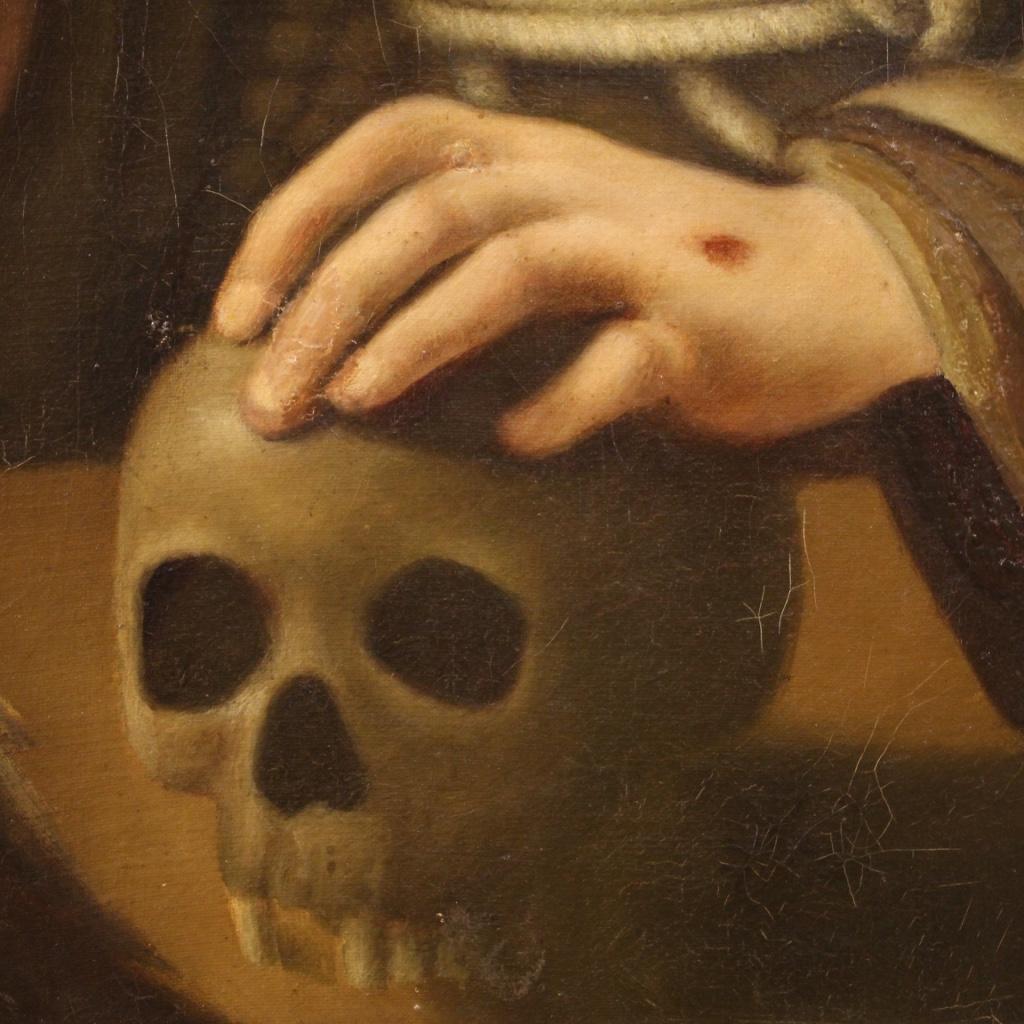 siglo XVIII Óleo sobre Lienzo Pintura Religiosa Francesa San Francisco De Asís 8