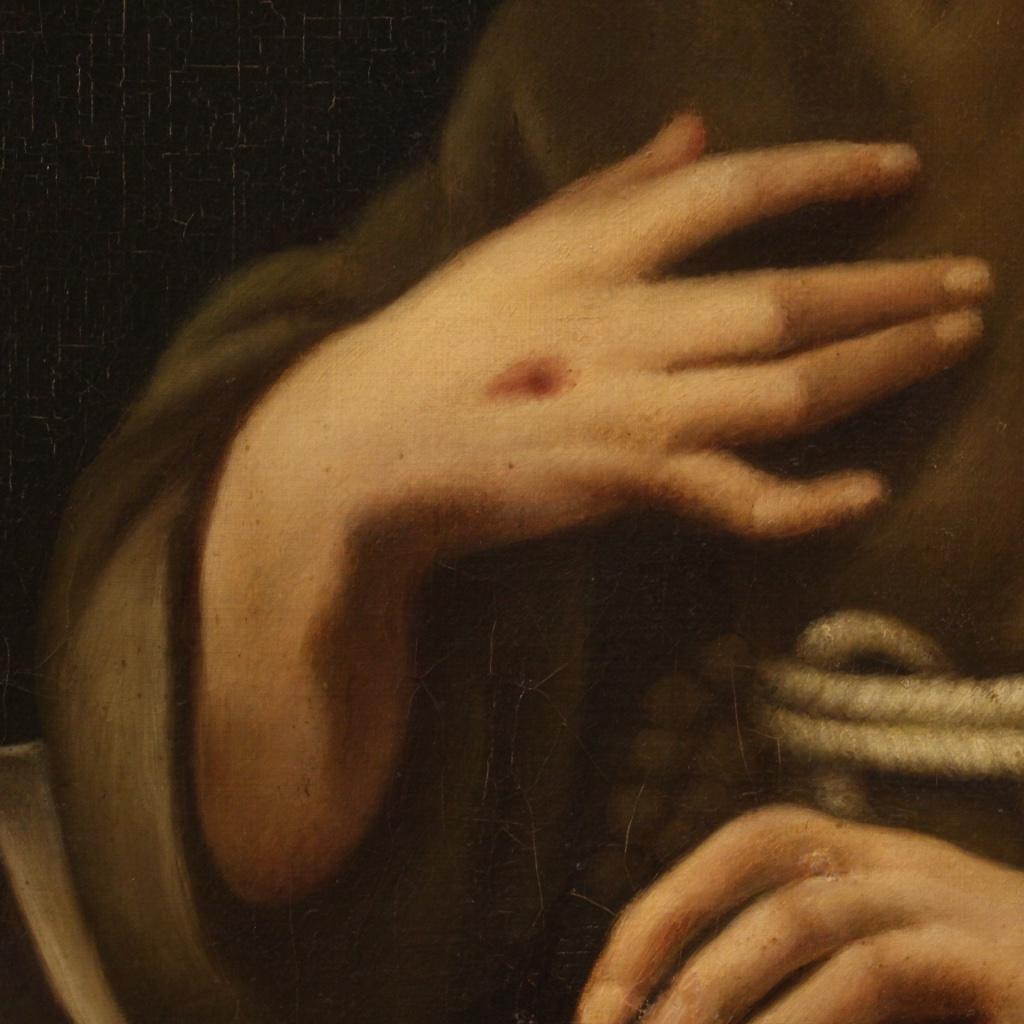 siglo XVIII Óleo sobre Lienzo Pintura Religiosa Francesa San Francisco De Asís 10