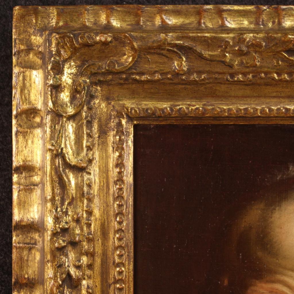 Peinture à l'huile sur toile italienne ancienne du 18ème siècle représentant un portrait de personnage, 1730 Bon état - En vente à Vicoforte, Piedmont