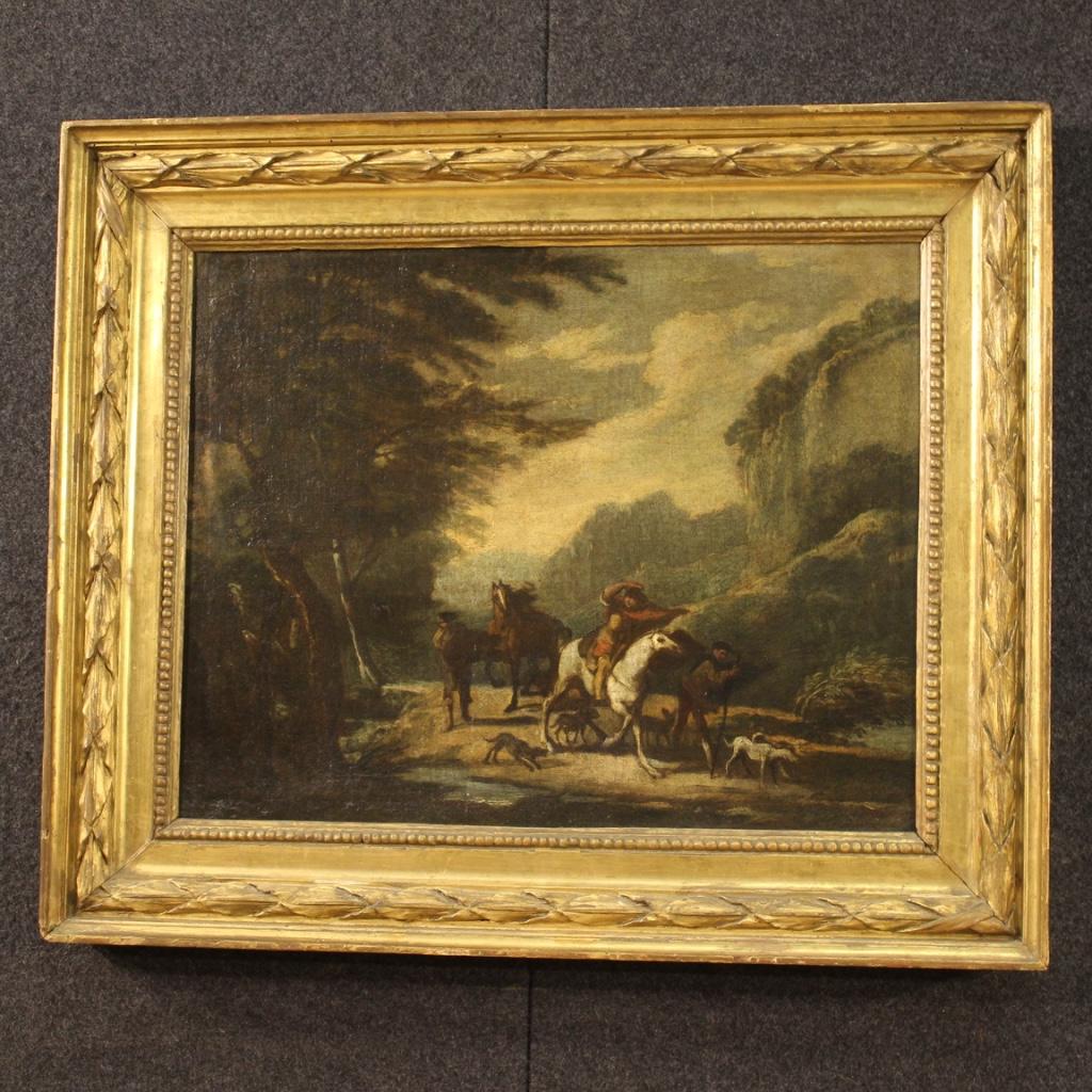 18th Century Oil on Canvas Italian Antique Landscape Painting, 1770 7