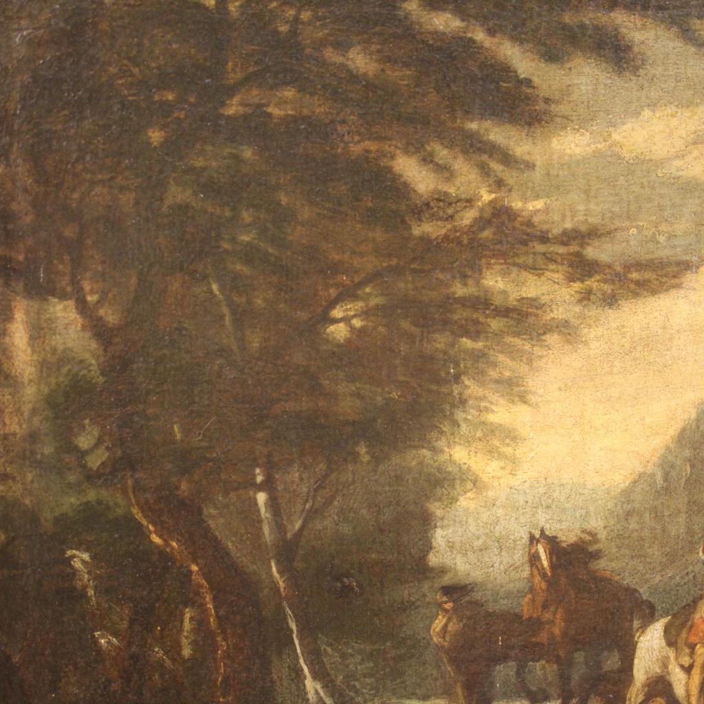 18th Century Oil on Canvas Italian Antique Landscape Painting, 1770 1