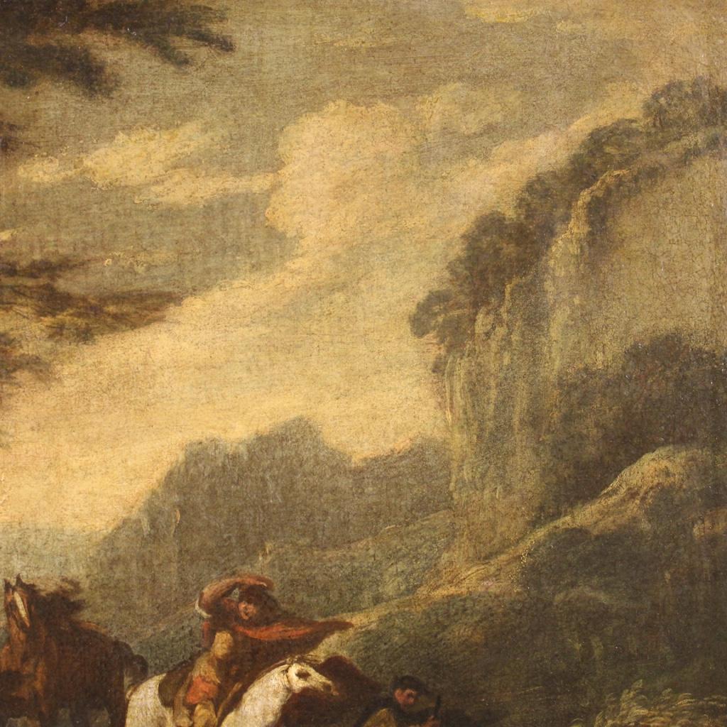 18th Century Oil on Canvas Italian Antique Landscape Painting, 1770 2