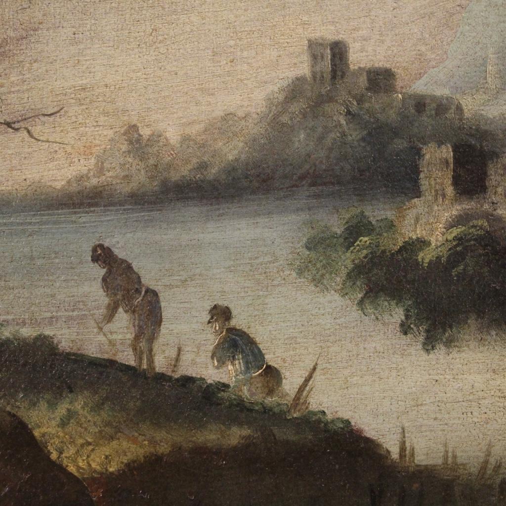 Huile sur toile italienne du 18ème siècle - Peinture de paysage ancien, 1770 en vente 1
