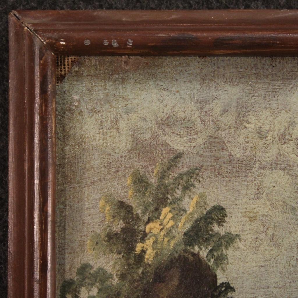 18th Century Oil on Canvas Italian Antique Landscape Painting, 1770 For Sale 4