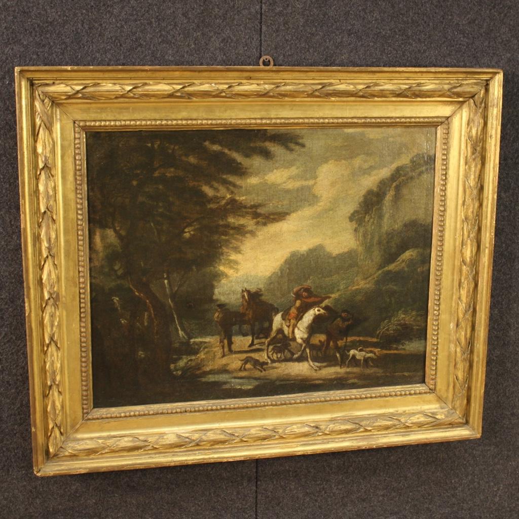 18th Century Oil on Canvas Italian Antique Landscape Painting, 1770 6