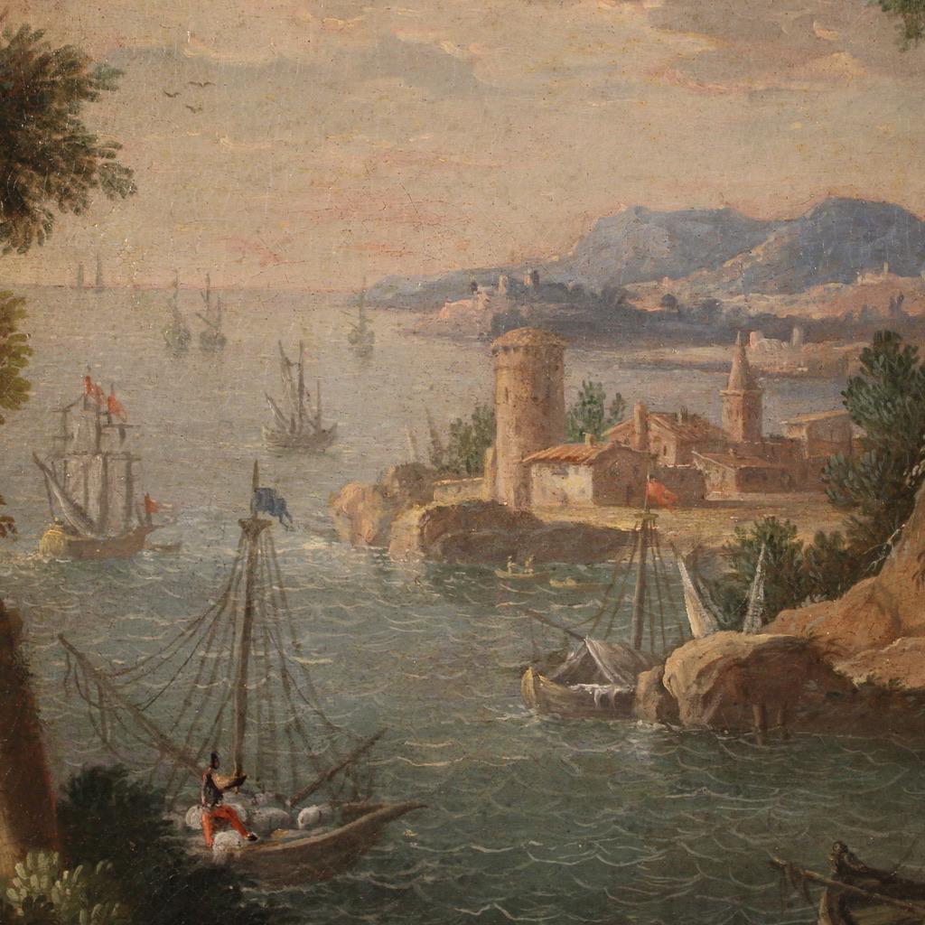 18th Century Oil on Canvas Italian Antique Landscape Painting, 1770 6