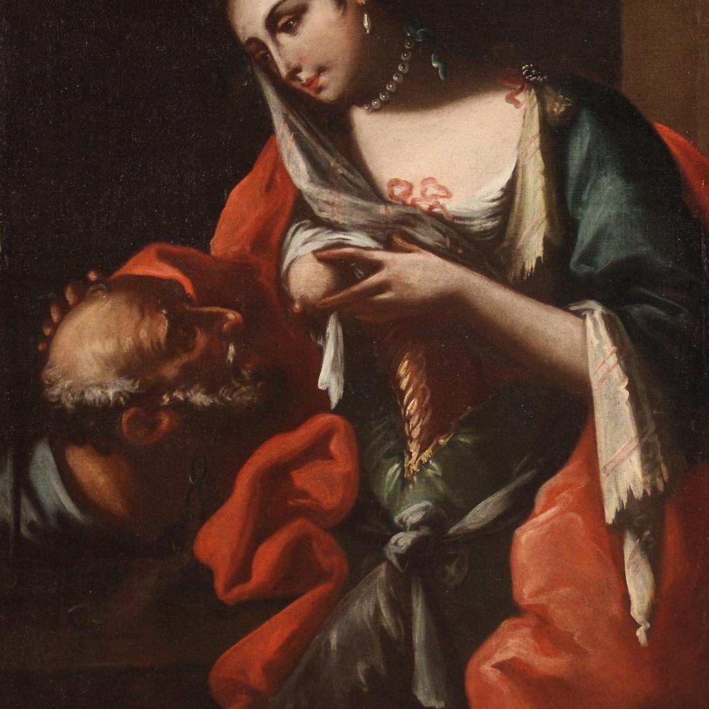 18th Century Oil on Canvas Italian Antique Mythological Painting Roman Charity 8