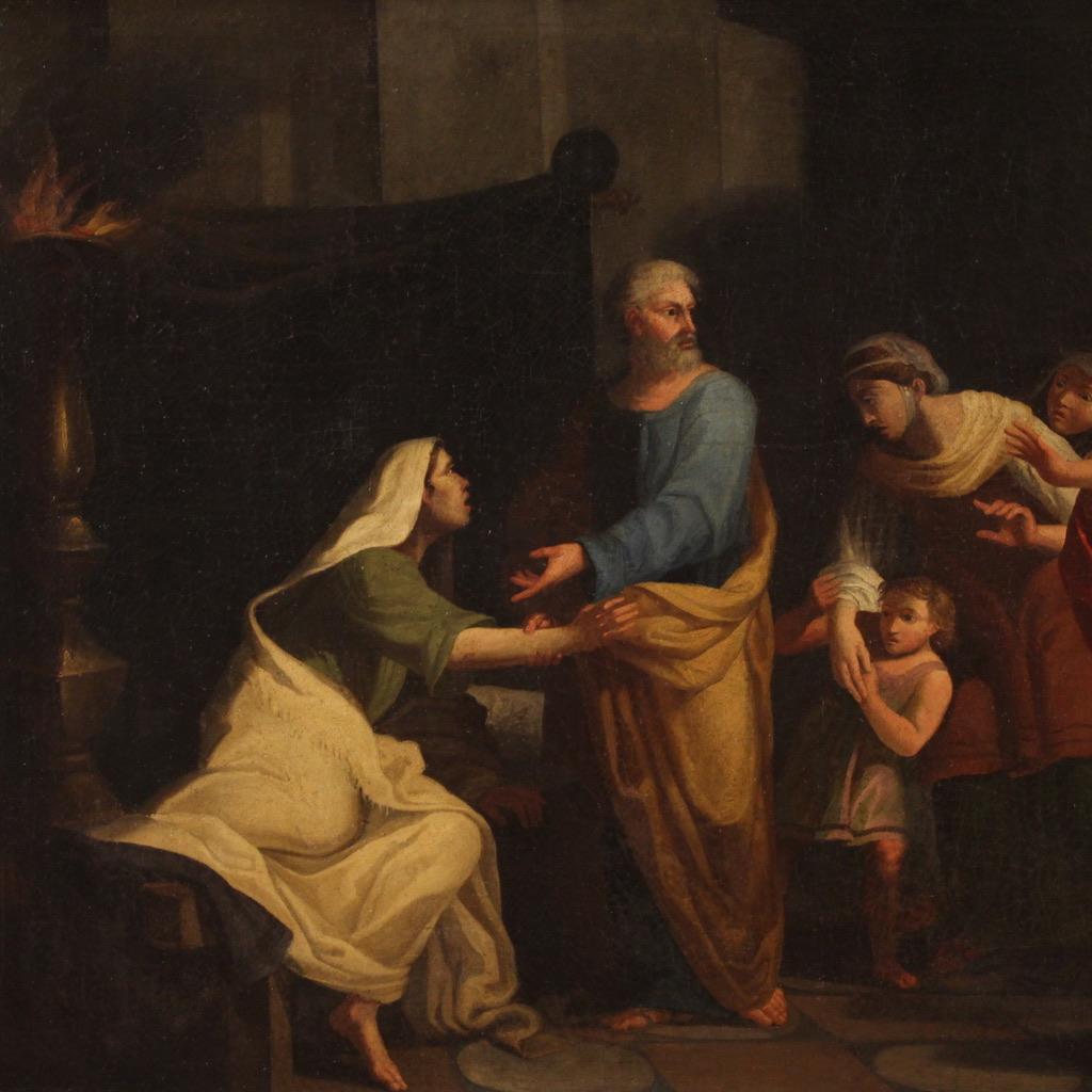XVIIIe siècle Huile sur toile italienne ancienne de style néoclassique du 18ème siècle, 1780 en vente