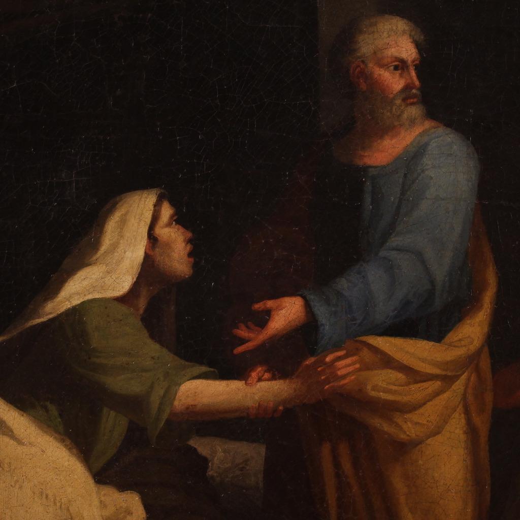 18th Century Oil on Canvas Italian Antique Neoclassical Painting, 1780 2