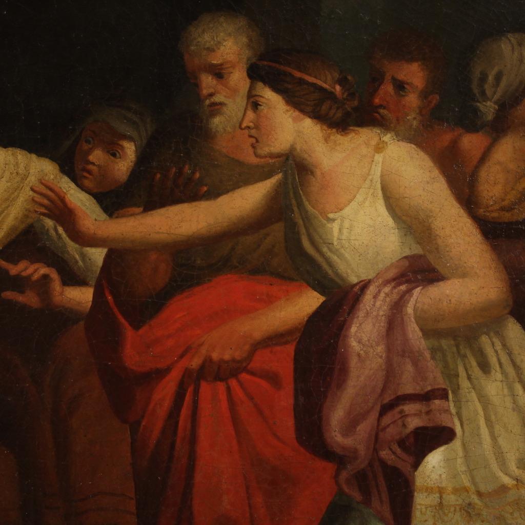 Huile sur toile italienne ancienne de style néoclassique du 18ème siècle, 1780 en vente 1