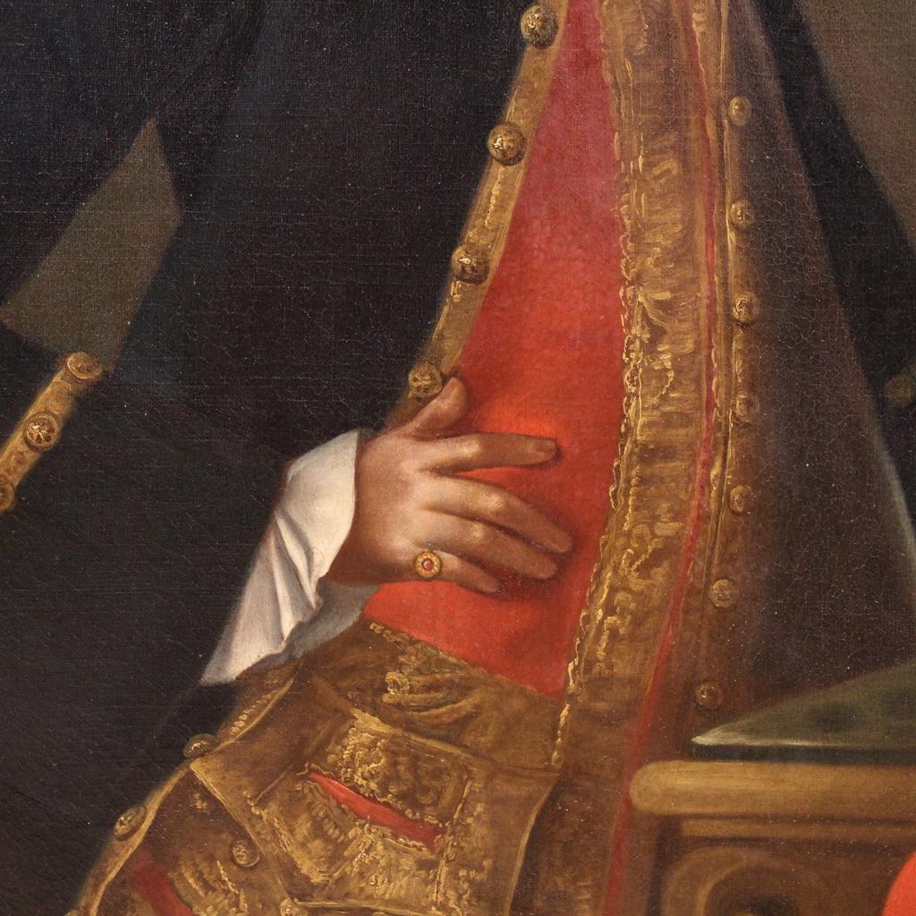 huile sur toile du 18e siècle, peinture italienne de portrait de noble, 1760 en vente 3