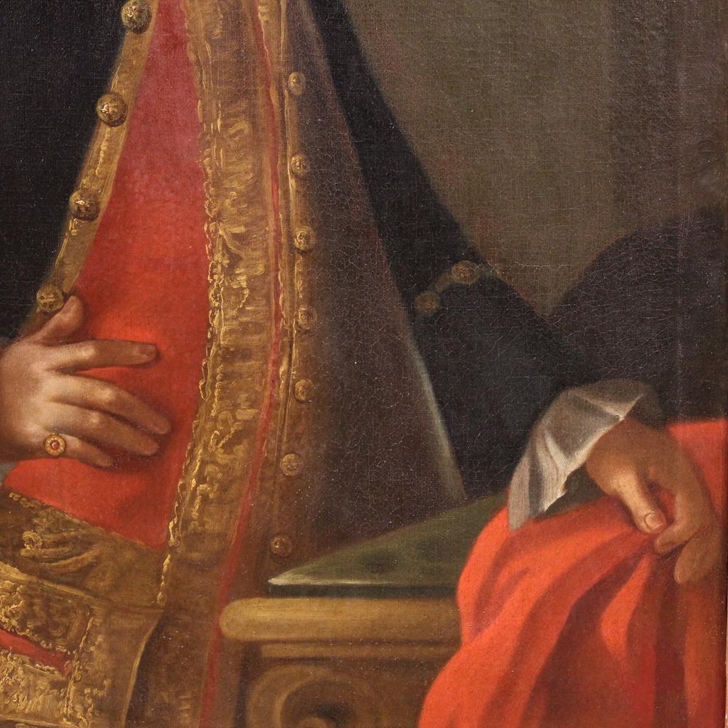 huile sur toile du 18e siècle, peinture italienne de portrait de noble, 1760 en vente 4