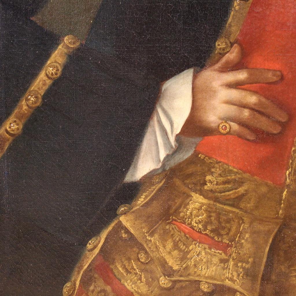 huile sur toile du 18e siècle, peinture italienne de portrait de noble, 1760 en vente 8