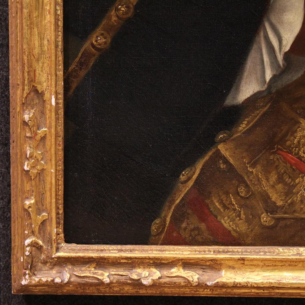 Toile huile sur toile du 18e siècle, peinture italienne de portrait de noble, 1760 en vente