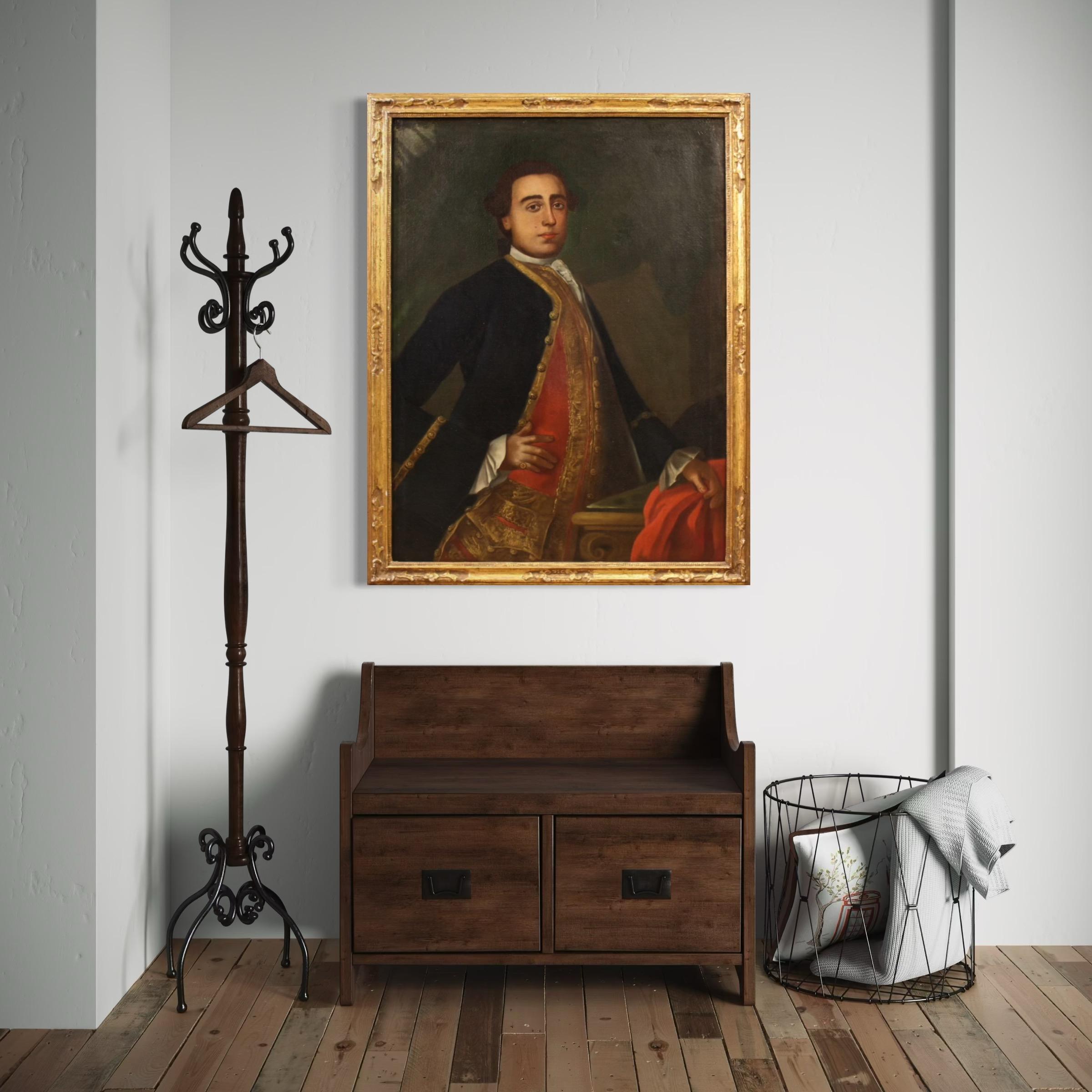 huile sur toile du 18e siècle, peinture italienne de portrait de noble, 1760 en vente 1