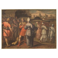 18th Century Oil on Canvas Italian Antique Painting, 1720