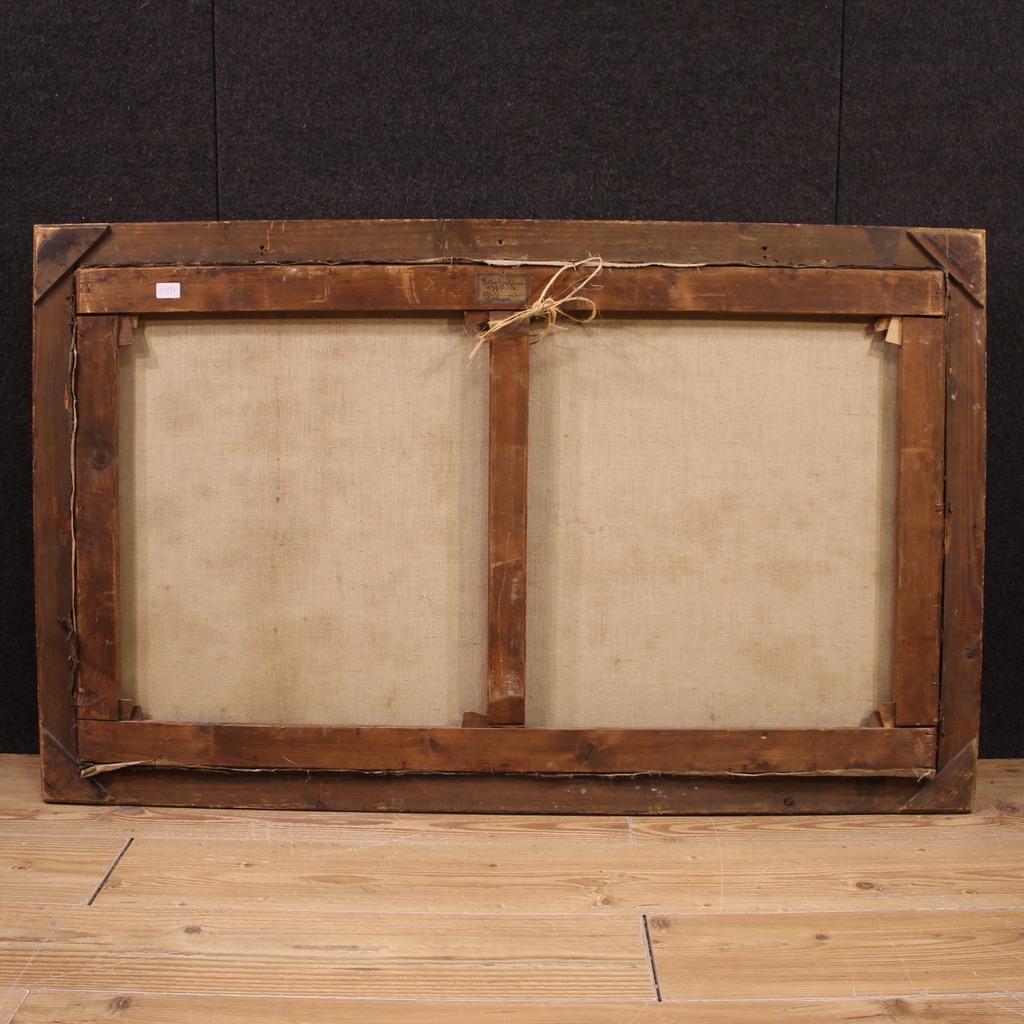 Huile sur toile du XVIIIe siècle Peinture ancienne italienne Paysage avec chevaliers, 1720 en vente 4