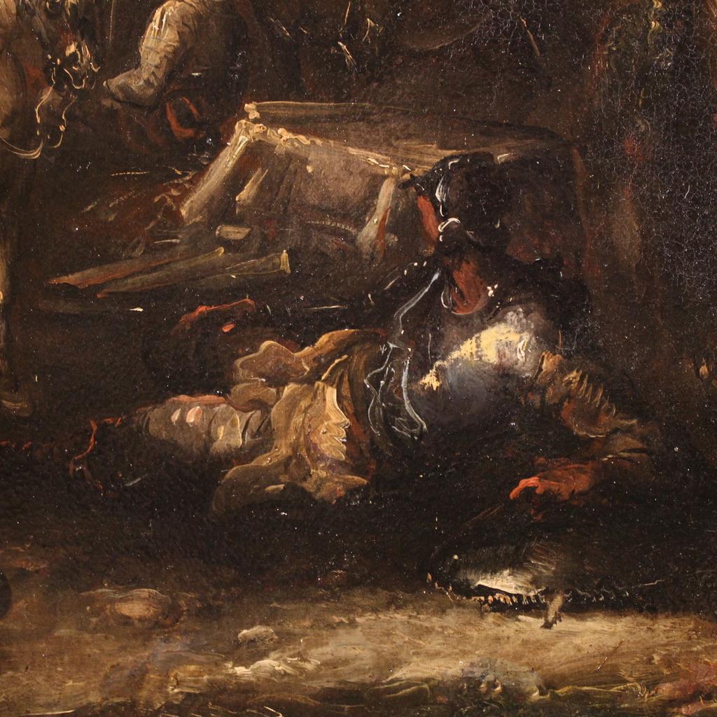 Huile sur toile du XVIIIe siècle Peinture ancienne italienne Paysage avec chevaliers, 1720 en vente 2