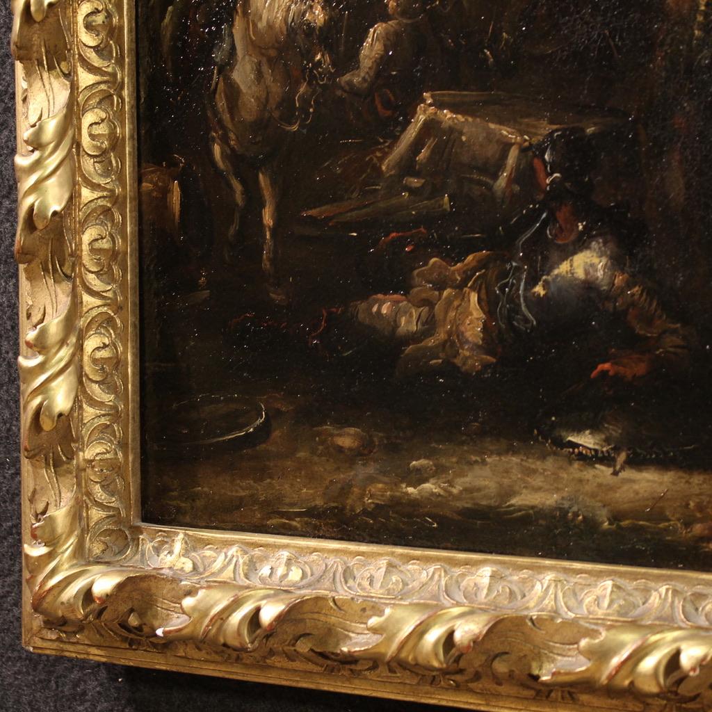 Huile sur toile du XVIIIe siècle Peinture ancienne italienne Paysage avec chevaliers, 1720 en vente 3