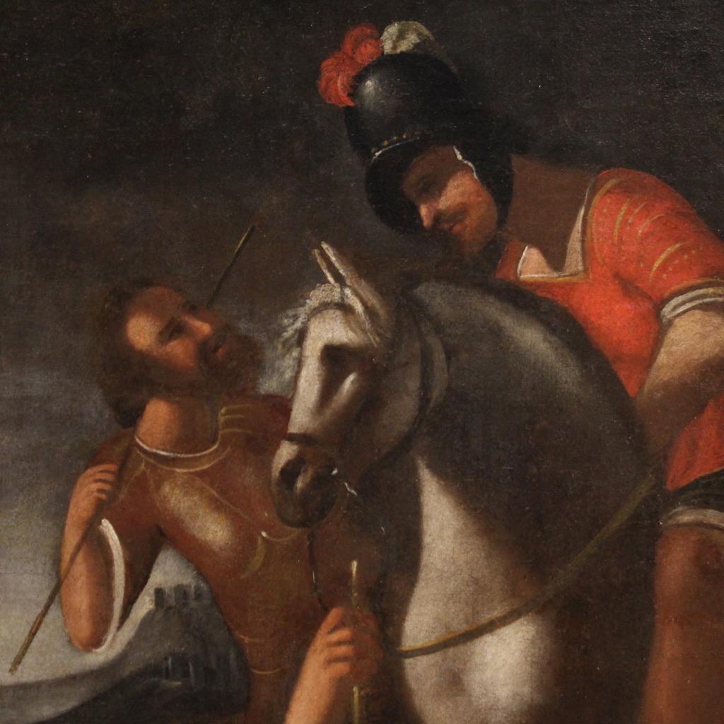 Italian huile sur toile du XVIIIe siècle Peinture italienne ancienne Martyre de saint Laurent  en vente