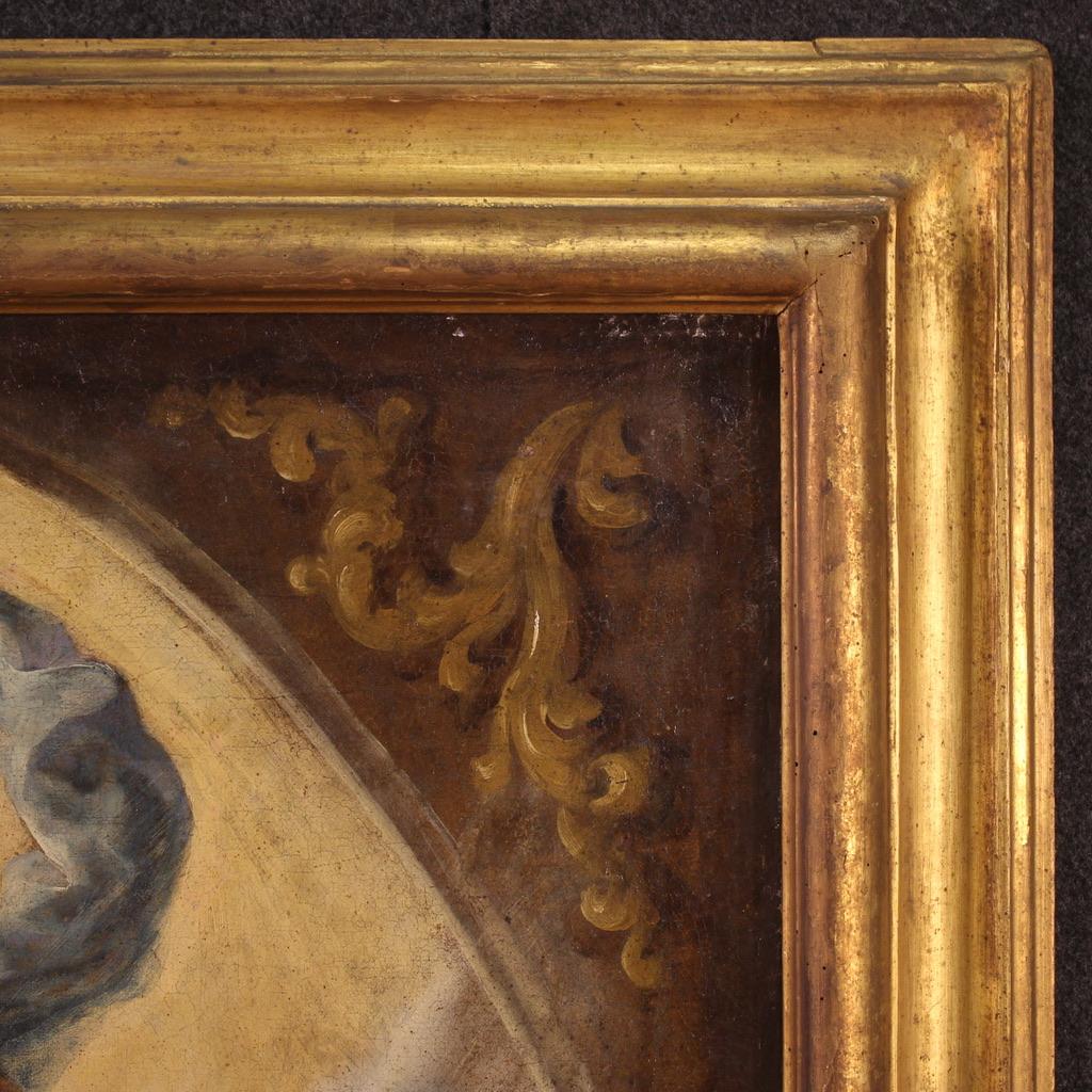 Italienisches antikes Gemälde des Heiligen Antonius von Padua, Öl auf Leinwand, 18. Jahrhundert, Öl auf Leinwand, 1750 im Angebot 3