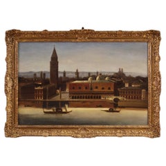 siglo XVIII Óleo sobre lienzo Pintura antigua italiana Vista de Venecia, 1750
