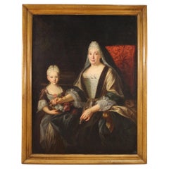 18th Century Oil on Canvas Italian Antique Portrait Painting, 1770