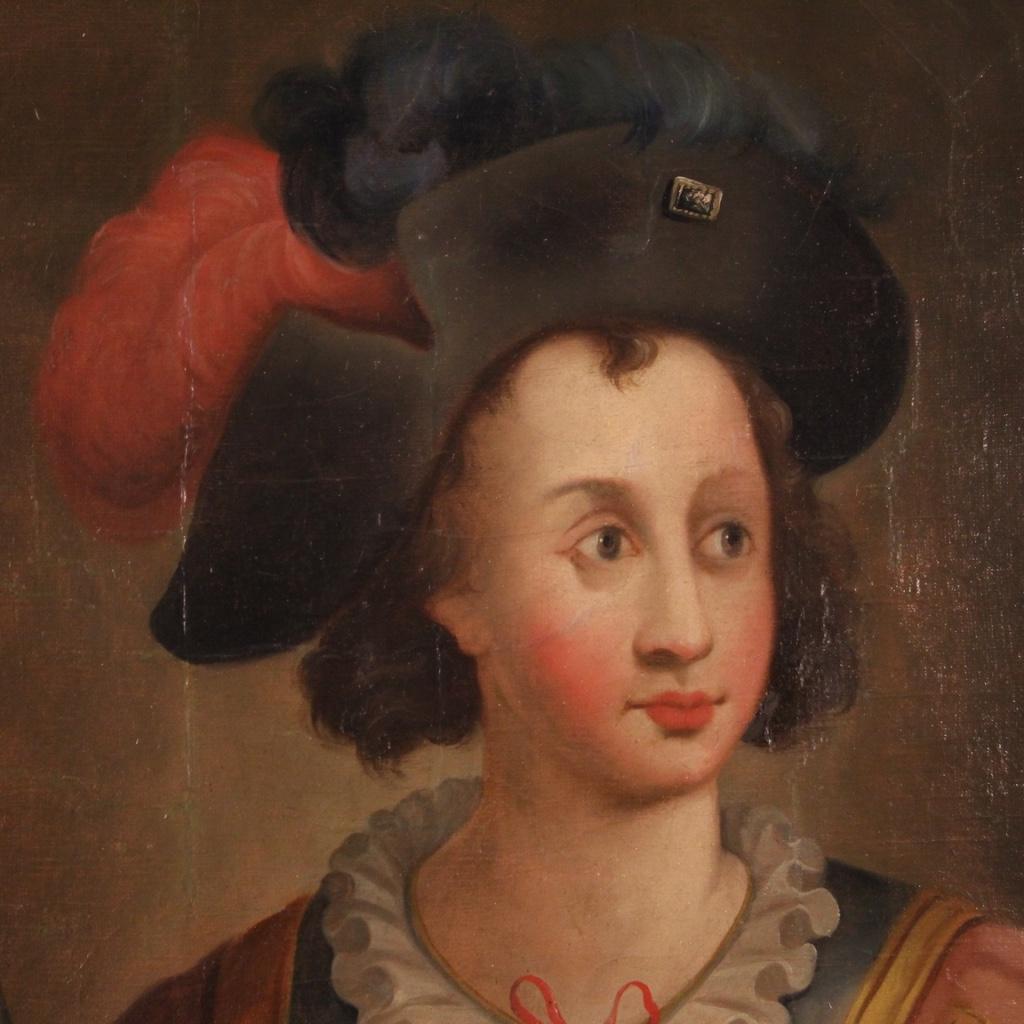 18th Century Oil on Canvas Italian Antique Portrait Painting, 1780 1
