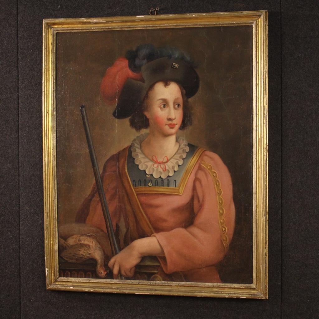 18th Century Oil on Canvas Italian Antique Portrait Painting, 1780 3