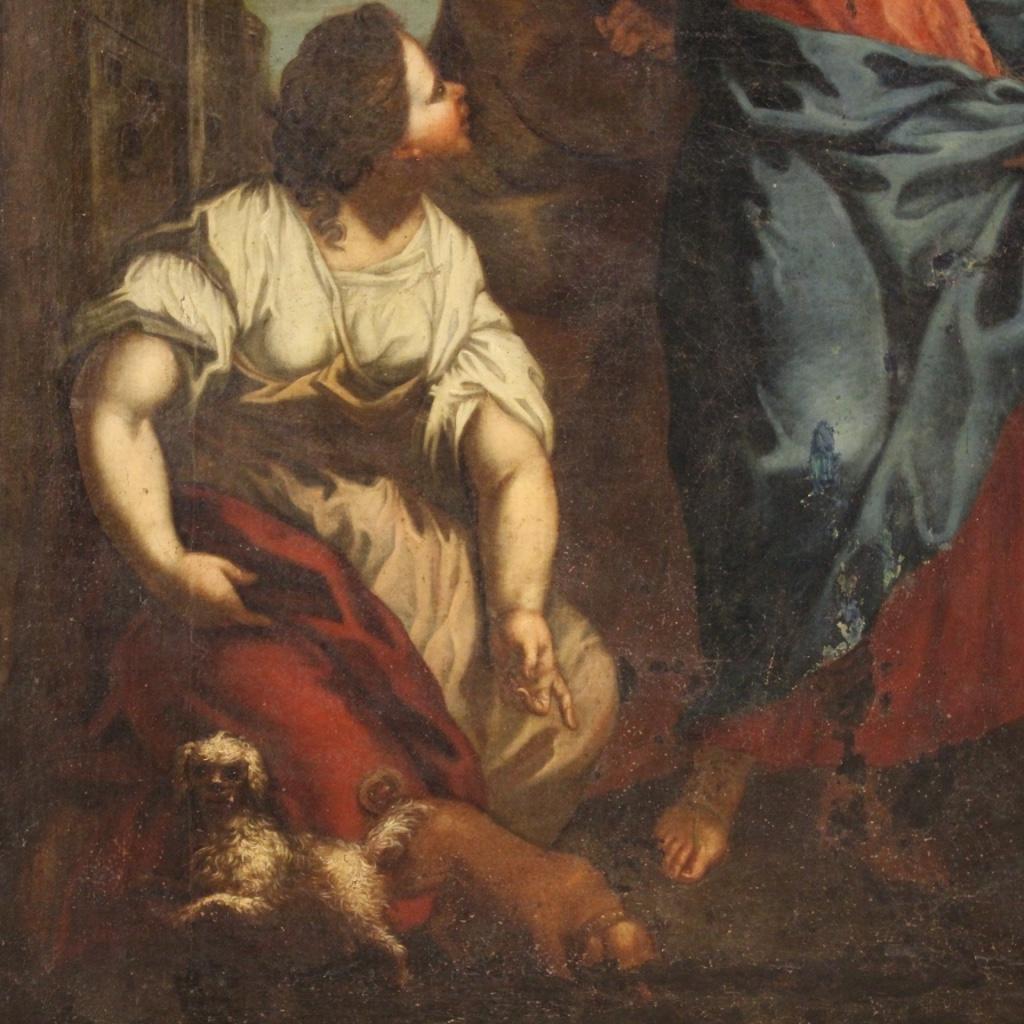 18th Century Oil on Canvas Italian Antique Religious Painting, 1730 In Good Condition In Vicoforte, Piedmont
