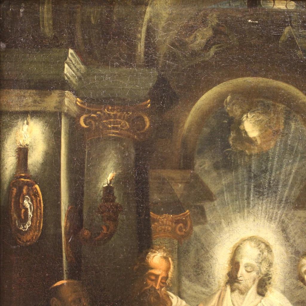 18th Century Oil on Canvas Italian Antique Religious Painting, 1730 6