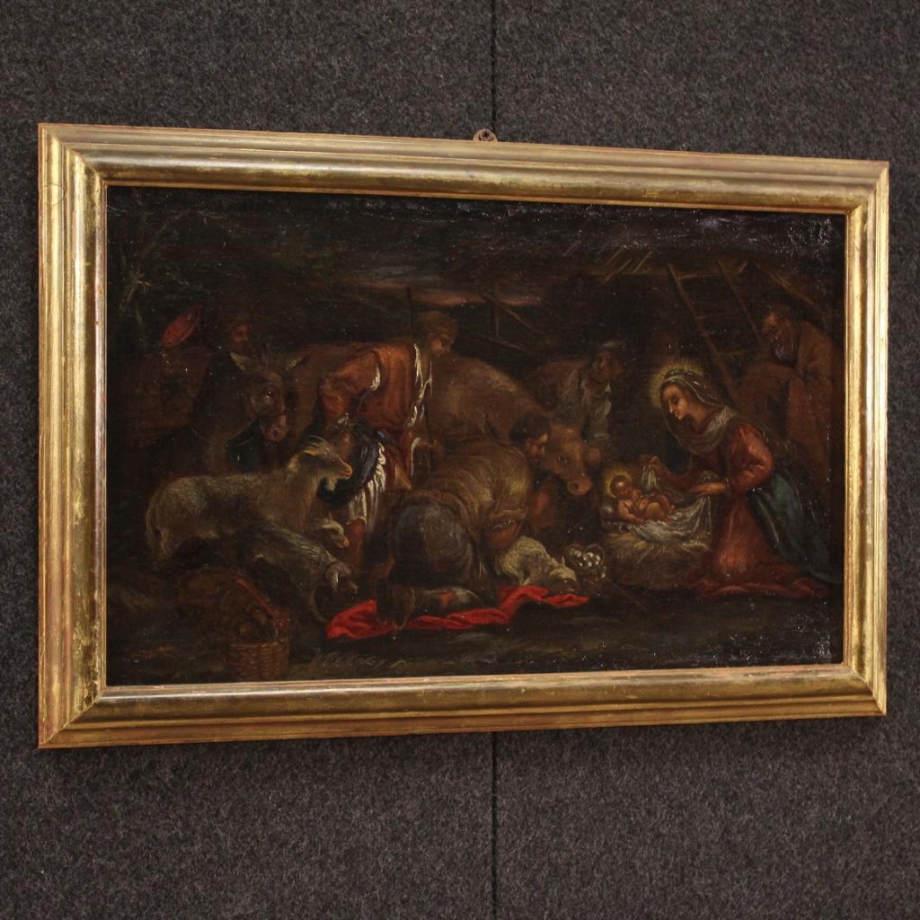 18th Century Oil on Canvas Italian Antique Religious Painting, 1750 5