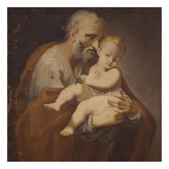 18th Century Oil on Canvas Italian Antique Religious Painting, 1770